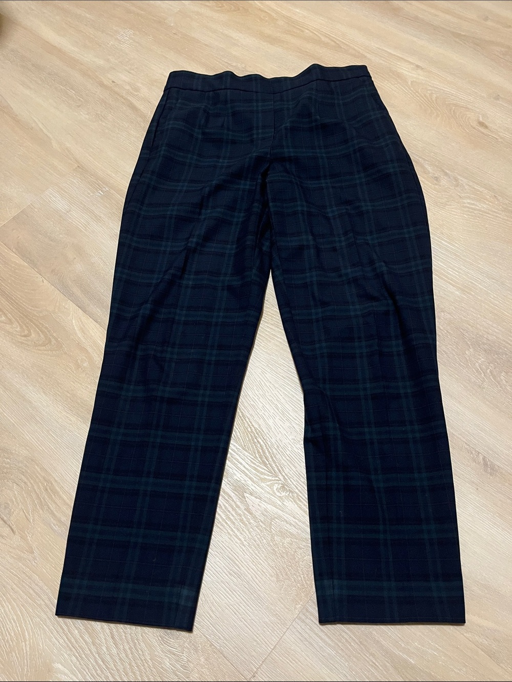 Babaton Aritzia Plaid Trousers Pants Navy Green Size 4